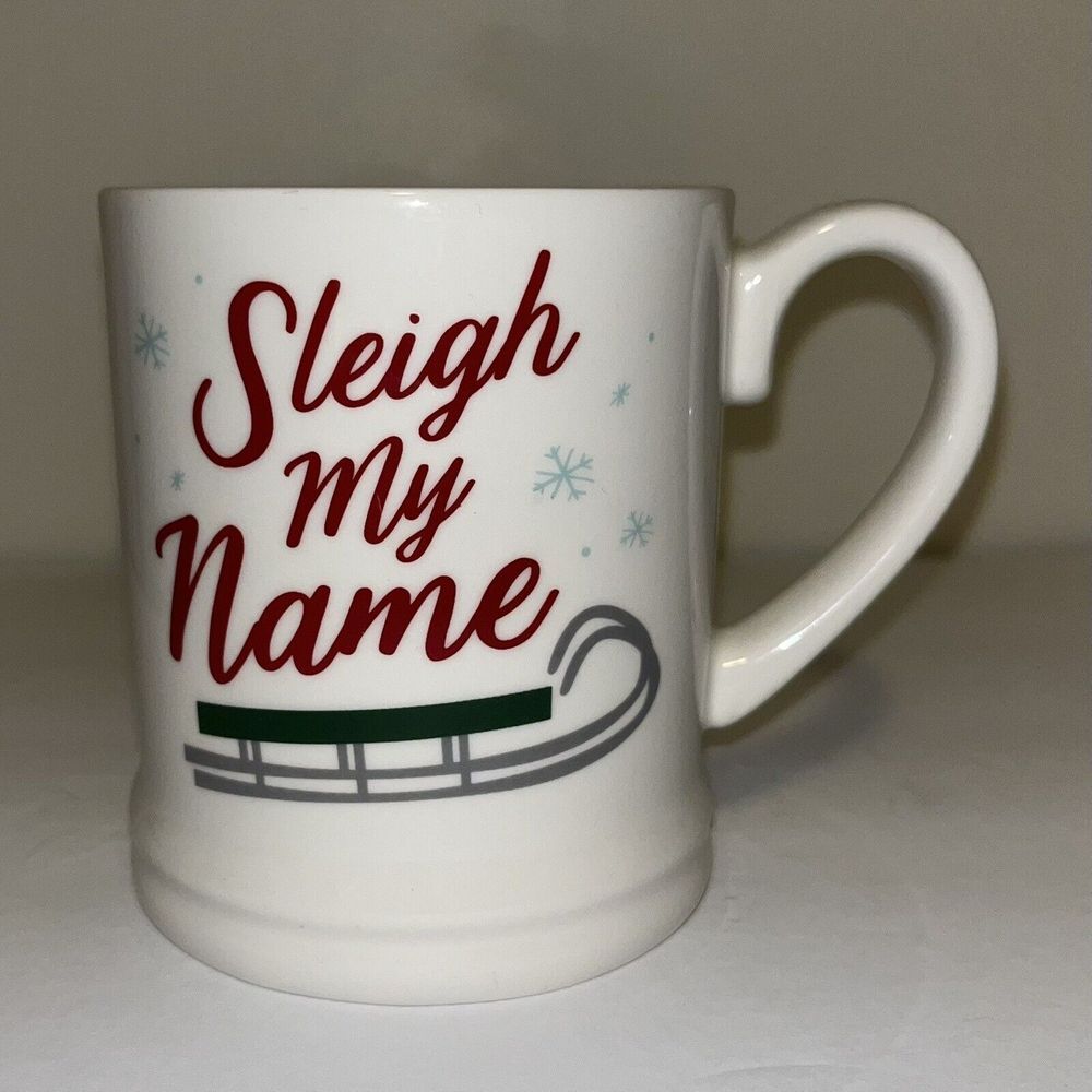 Christmas‎ Mug - "Sleigh My Name" By Threshold, Double Sided Design